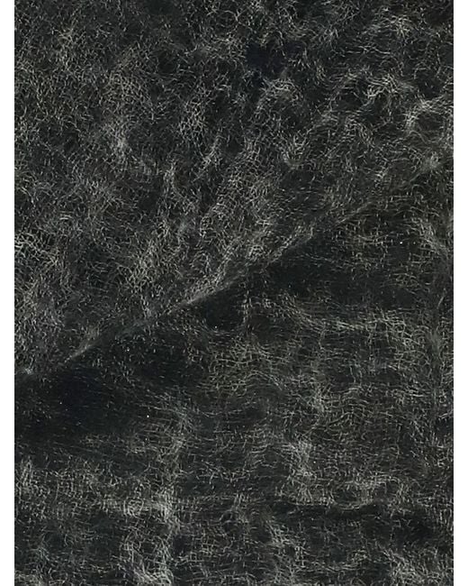 Avant Toi Black Classic 100% Cashmere Scarf With Fringed Edges
