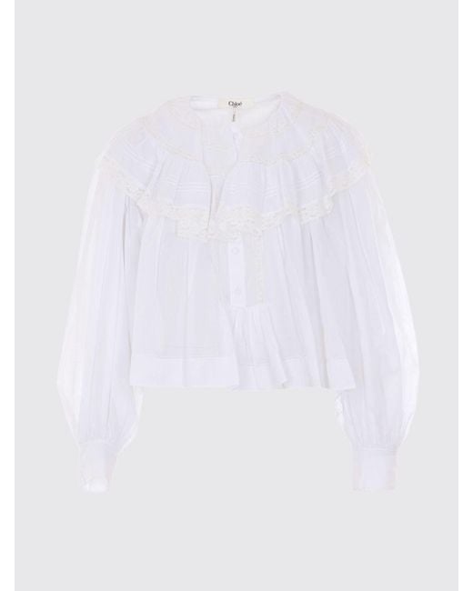 Chloé White ChloÉ Cotton Shirt With Ruffles