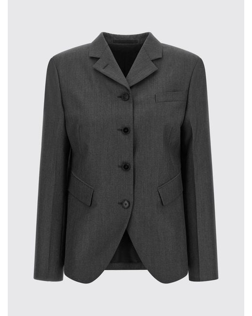 Jil Sander Gray Single-Breasted Slim Fit Cropped Blazer