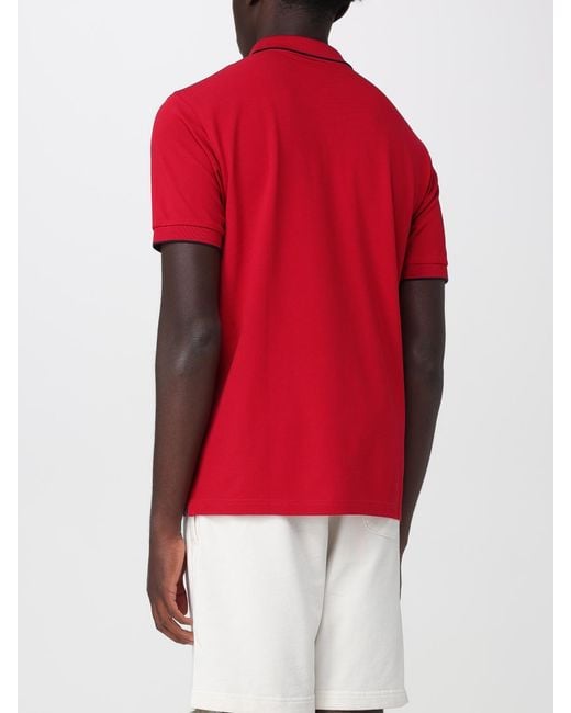 Sun 68 Red Cotton Polo Shirt for men