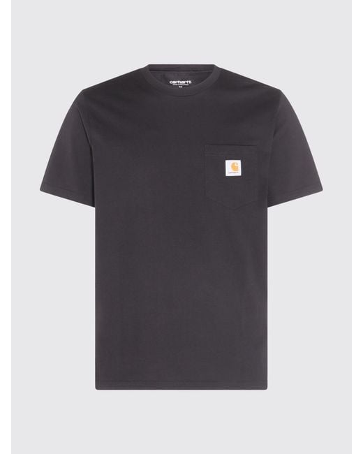 Carhartt Gray Cotton Pocket T-Shirt With Contrasting Logo for men