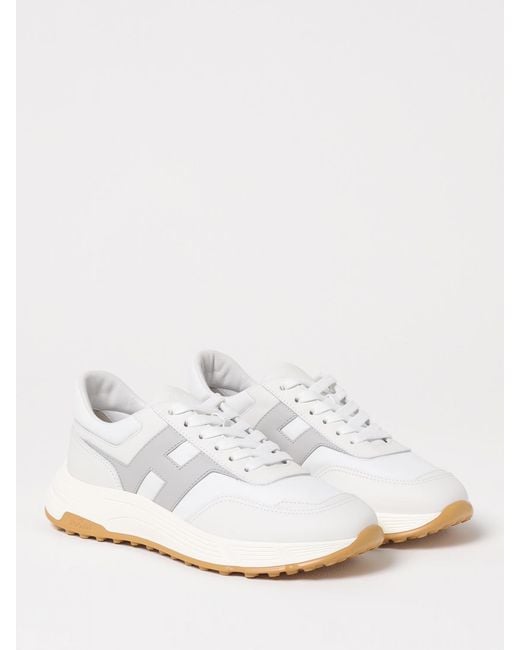 Hogan White Hyperlight Leather Sneakers for men