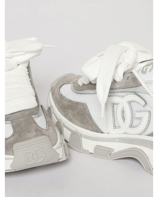 Dolce & Gabbana White Dolce &Amp Gabbana Dg Country Road Suede And Mesh Sneakers