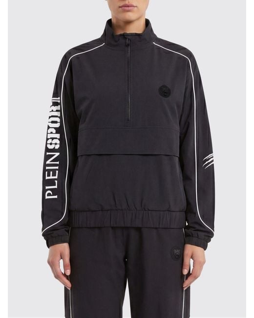 Philipp Plein Black Windbreaker With Logo