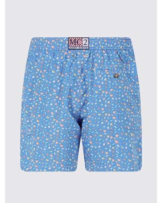 Mc2 Saint Barth Blue Printed Boxer Swim Trunks for men