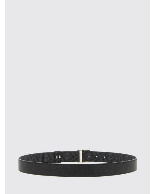 Fendi White Ff Faux Leather Belt for men