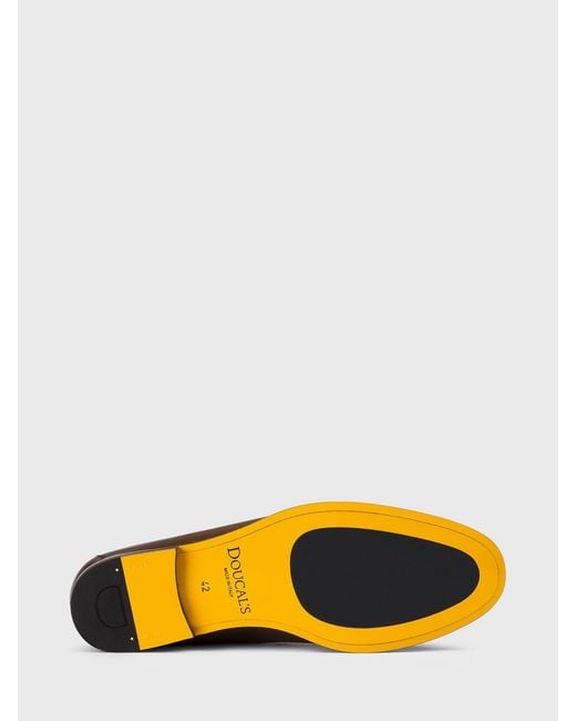 Doucal's Brown Leather Loafers for men