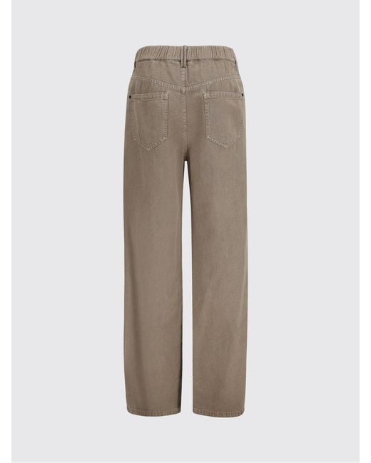 Brunello Cucinelli Natural Wide-Leg Cotton And Linen Jeans