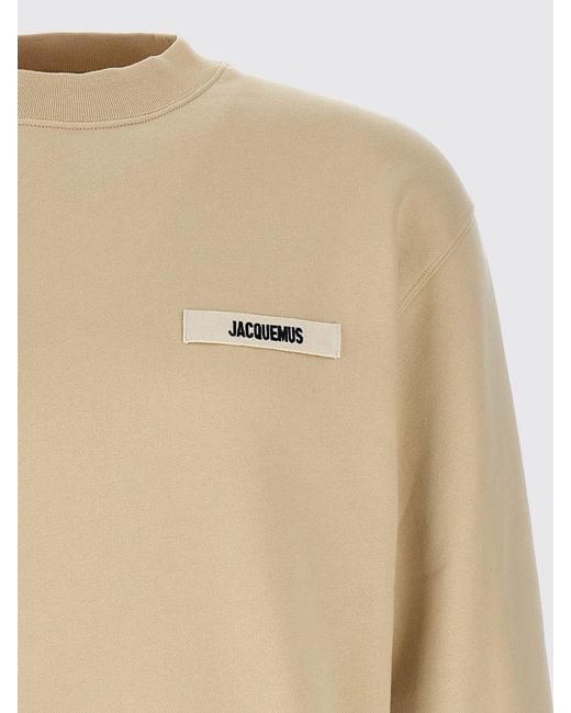 Jacquemus Natural Logo Cotton Crewneck Sweatshirt for men