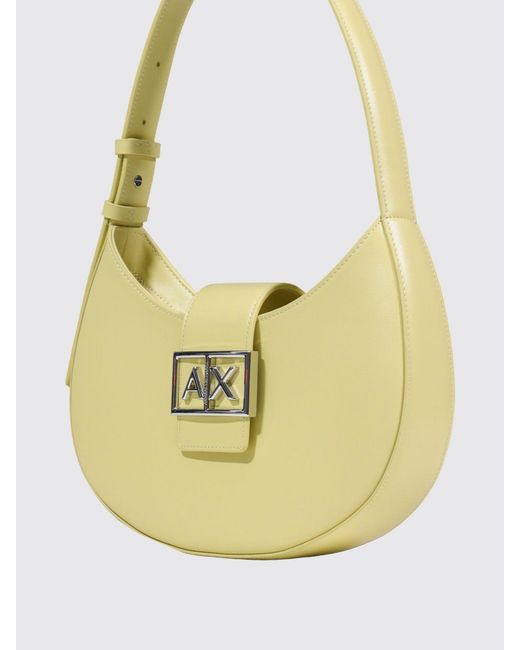 ARMANI EXCHANGE Metallic Hobo Shoulder Bag With Metal Logo