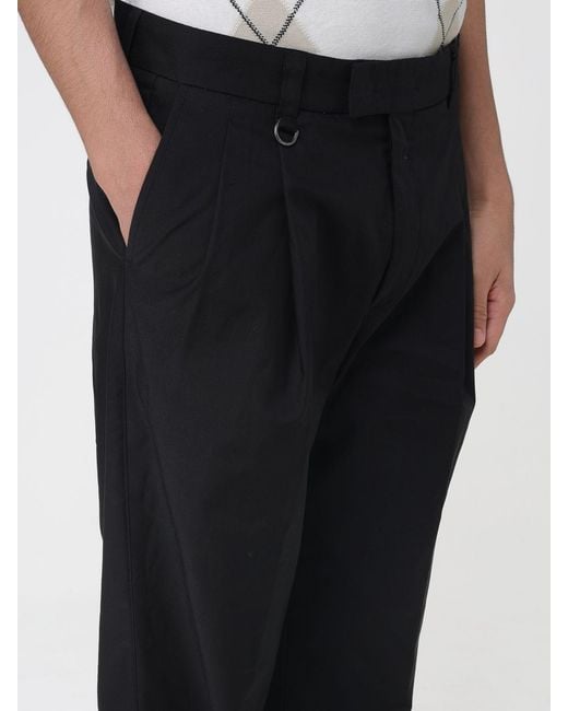 Paolo Pecora Black Stretch Cotton Blend Tailored Trousers for men