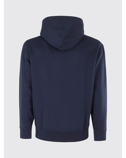 Polo Ralph Lauren Blue Cotton Hoodie With Iconic Embroidered Pony Logo for men