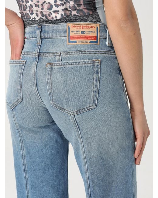DIESEL Blue Dvibrations Flare Jeans Patch Pockets