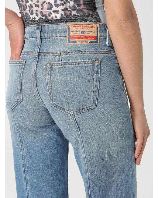 DIESEL Blue Dvibrations Flare Jeans Patch Pockets