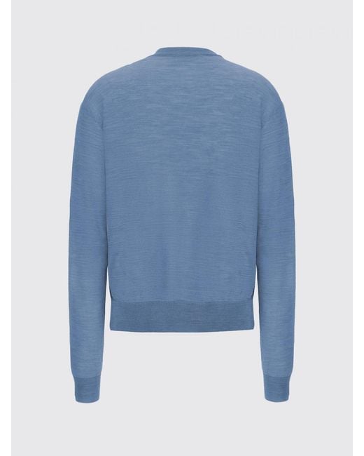 Jil Sander Blue Virgin Wool And Cashmere Sweater