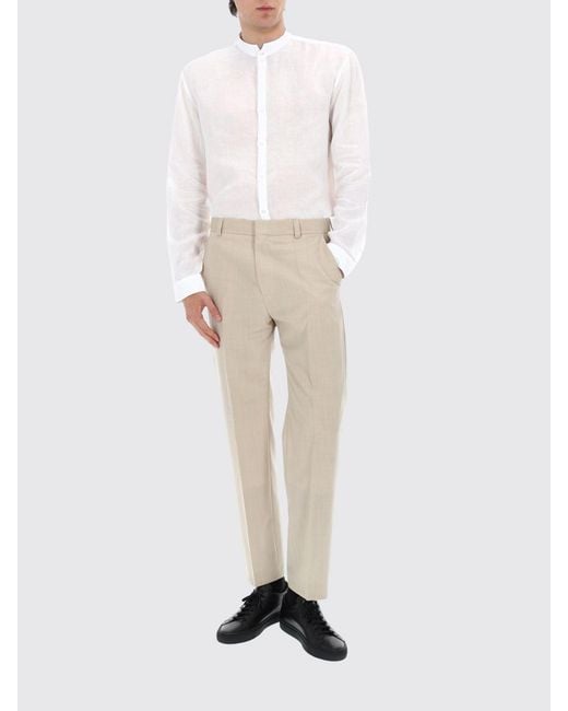 HUGO Natural Slim Fit Mid-Rise Virgin Wool Blend Chino Trousers for men