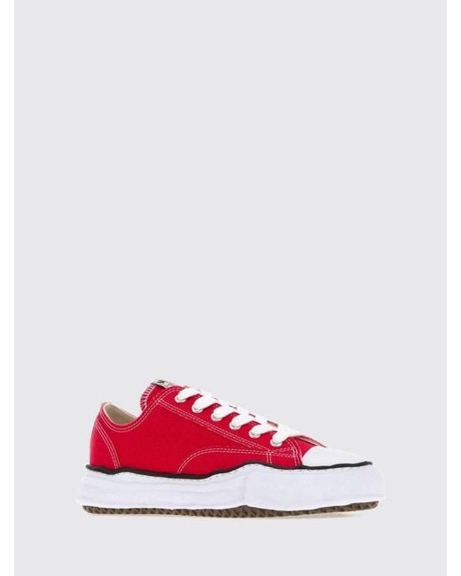 Maison Mihara Yasuhiro Red Peterson Low Top Canvas Trainers With Rubber Sole for men