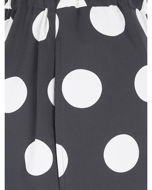 Junya Watanabe White Polka Dot Wide-Leg Jersey Trousers With Drawstring Waist