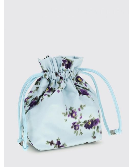 Ganni Blue Printed Nylon Pouch