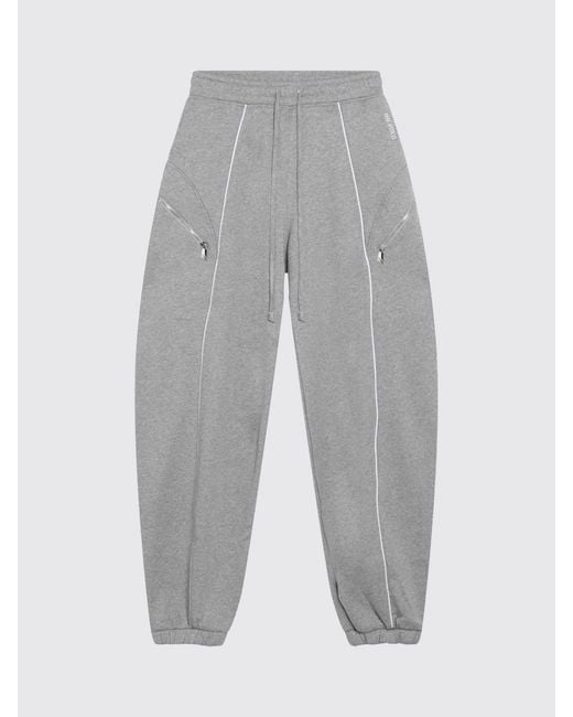 The Attico Gray Jersey Jogging Trousers With Elasticated Waist And Embroidered Logo
