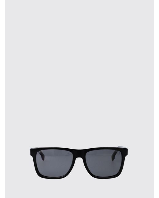 Boss White Rectangular Aviator Acetate Sunglasses With Lettering Logo for men