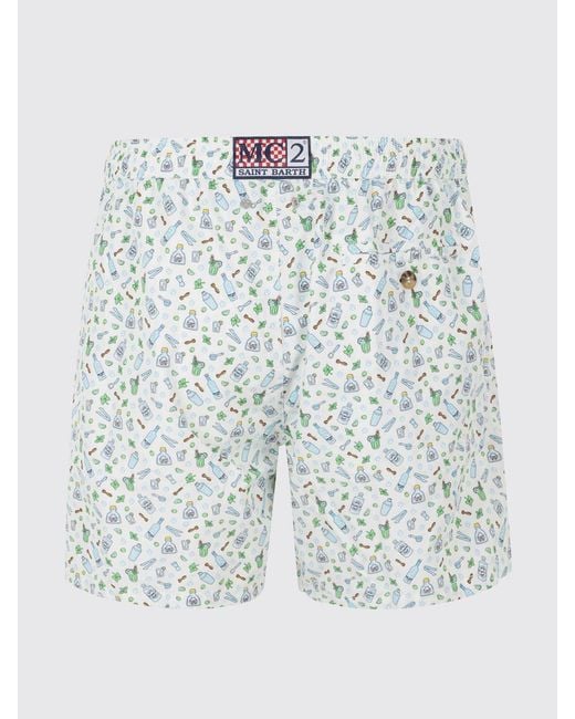 Mc2 Saint Barth Blue Printed Boxer Swim Trunks for men