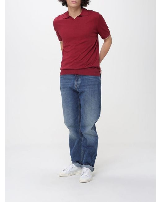 Brunello Cucinelli Blue Straight Cotton Jeans for men