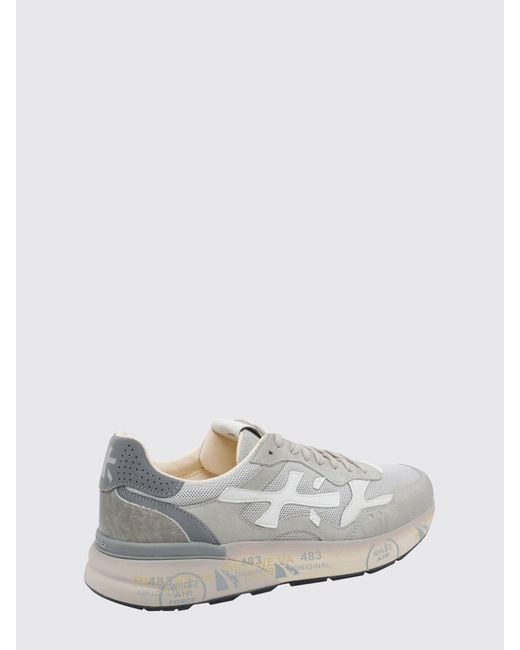 Premiata White Mick Suede And Nylon Sneakers for men