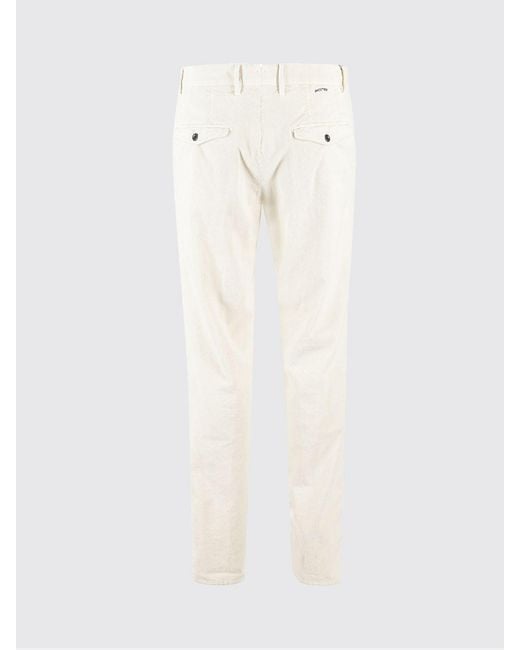 Incotex White Stretch Cotton Chino Trousers for men