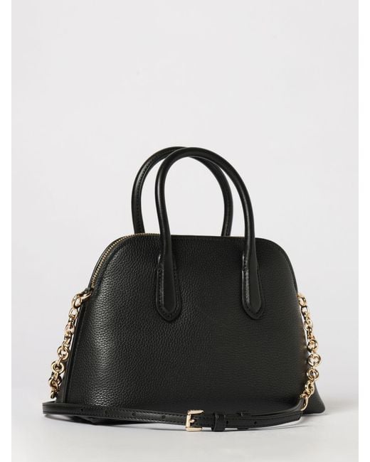Michael Kors Black Freddie Mini Leather Handbag With Mk Monogram And Logo Charm