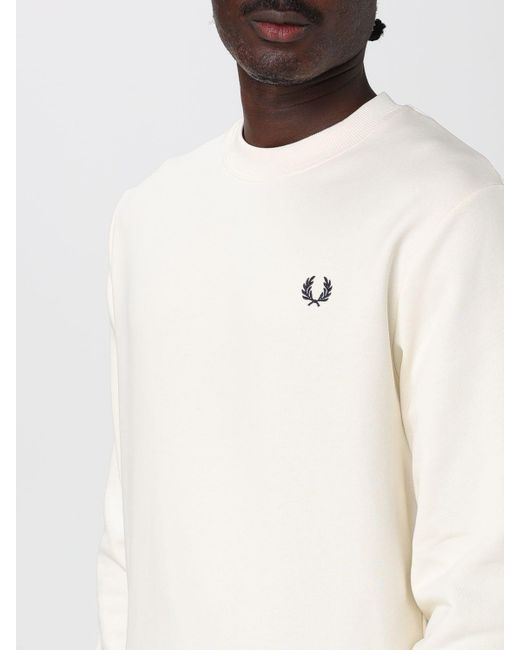 Felpa A Girocollo di Fred Perry in White da Uomo