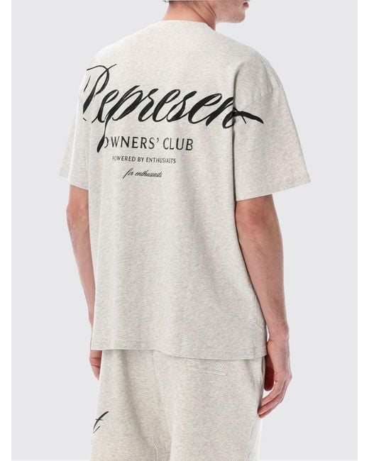 Represent White Cotton Logo T-Shirt for men