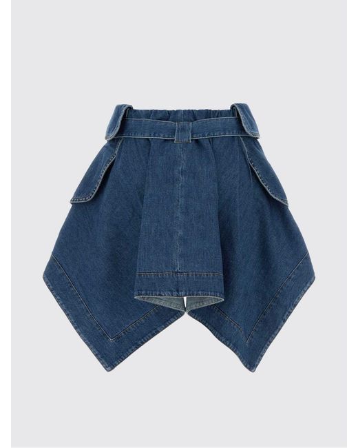 Loewe Blue Asymmetric Denim Skirt