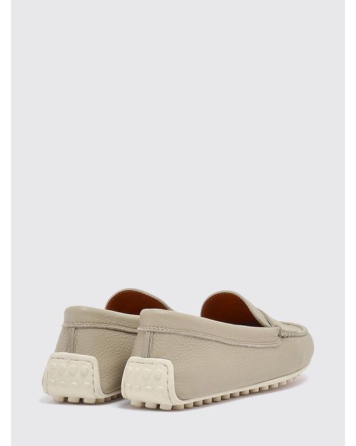 Tod's Natural Gommino Hammered Leather Loafers