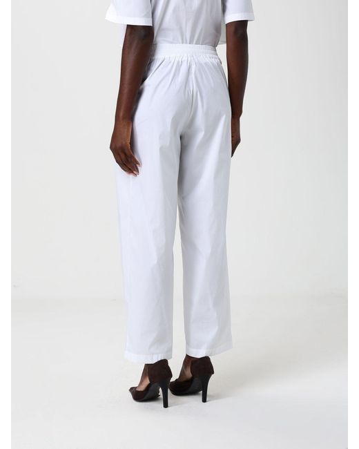 Liviana Conti White Scott Cotton Blend Cropped Trousers