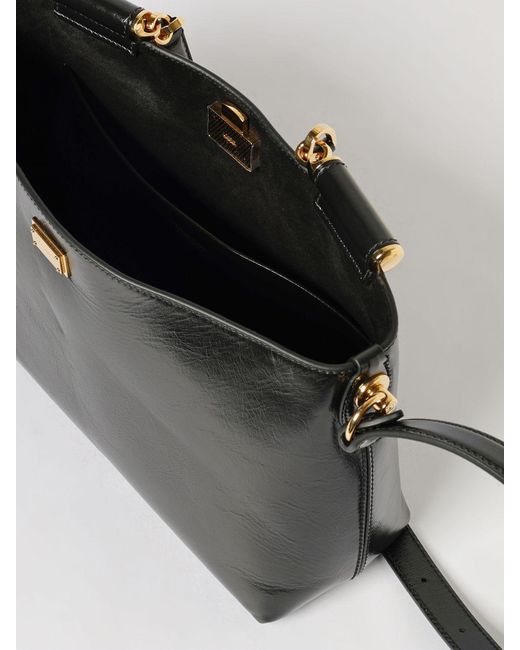 Dolce & Gabbana Black Dolce &Amp Gabbana Vittoria Polished Leather Bag