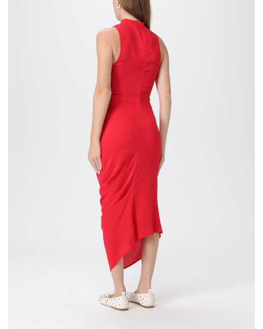 Vestido Midi J De Crepe Drapeado Jacquemus de color Red