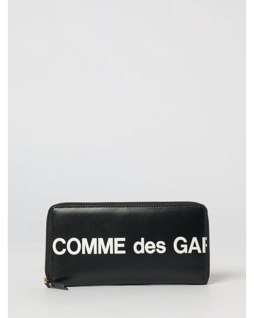 Comme des Garçons Black Leather Wallet With Printed Logo