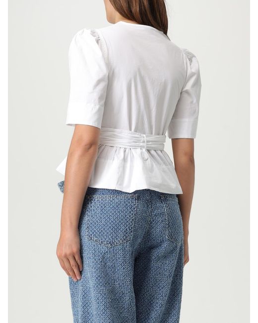 Ganni White Cotton Blouse