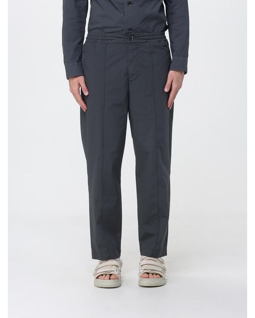 Barena Blue Wide Leg Stretch Cotton Trousers for men