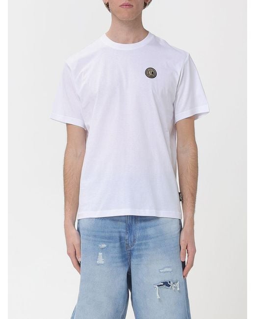 Just Cavalli White Cotton T-Shirt With Logo for men