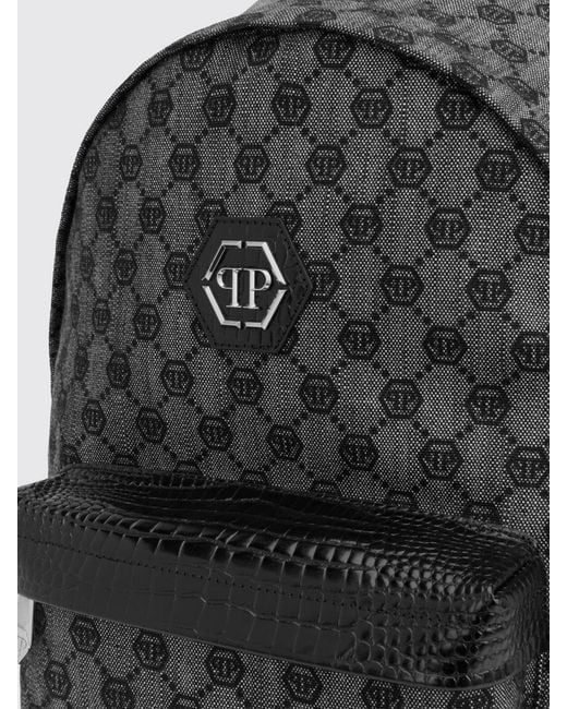 Philipp Plein Gray Backpack for men