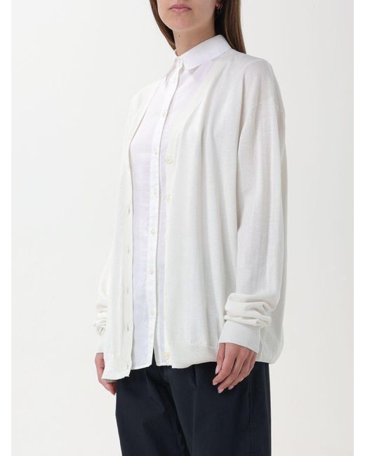 Cardigan basic in cotone di Aspesi in White