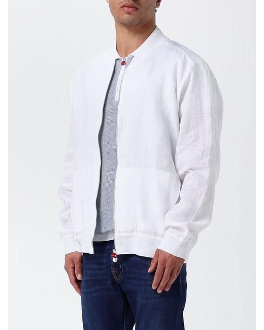 Bomber di Kiton in White da Uomo