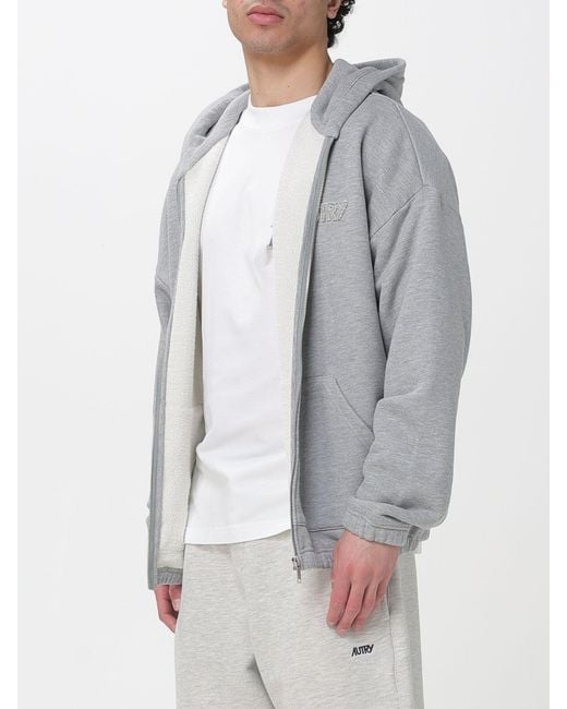 Autry Gray Cotton Hoodie for men