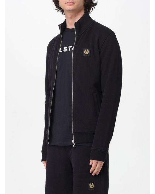 Belstaff Blue Cotton Zip-Up Sweatshirt for men