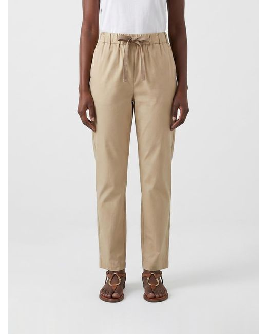 Semicouture Natural Cotton Slim Fit Trousers