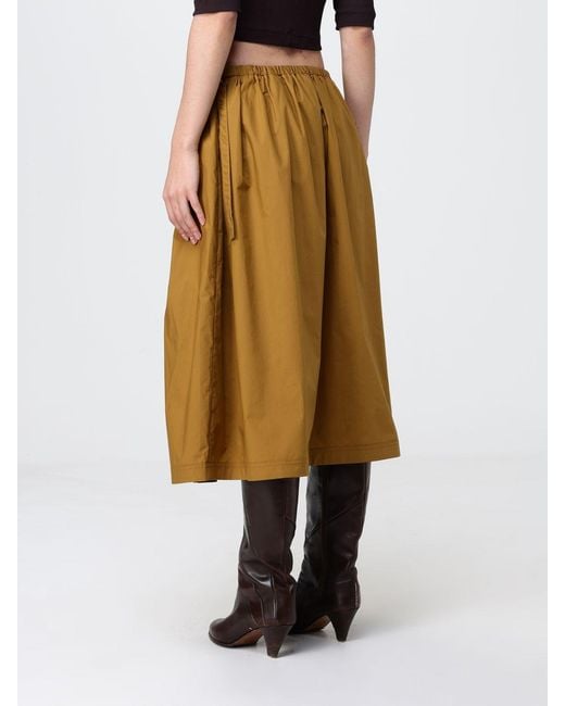 Pinko Natural Cotton Midi Skirt