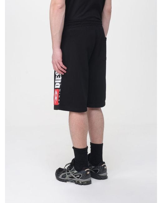 DIESEL Black Cotton Shorts for men