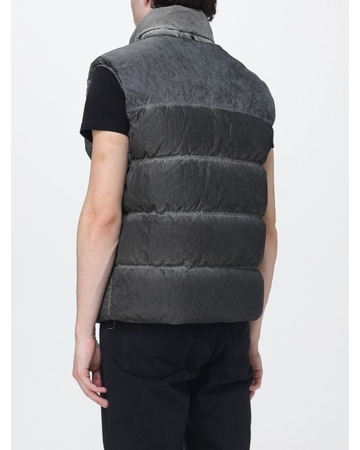 C P Company Gray Quilted Eco-Chrome R Nylon Padded Gilet With High Neck for men